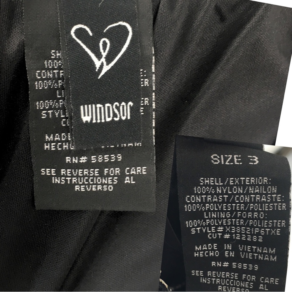 Windsor Halter Black Gold Embroider Open Back Fit n Flare Mini Dress sizE 3 - Picture 12 of 12